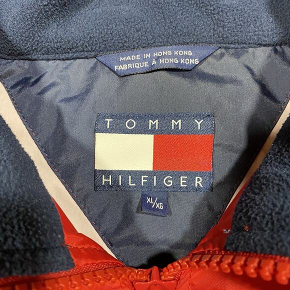 Vintage Tommy Hilfiger Jacket Mens XL Windbreaker Pullover Golf 1/4 ZipRed - Picture 6 of 10